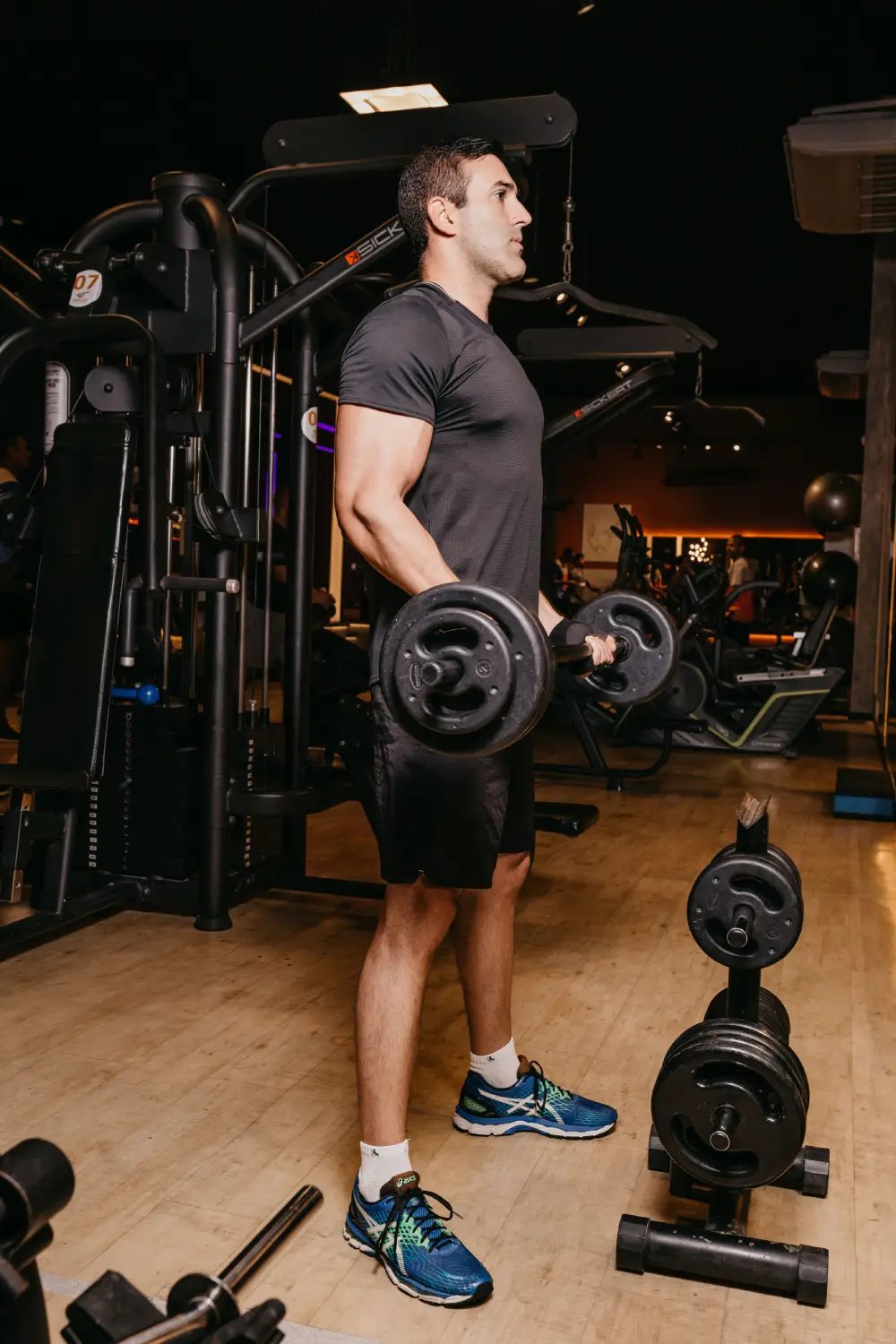 Athlete lifting a barbell in the gym